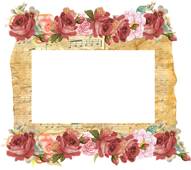 Blomstermusik tema ramme Wallpapers