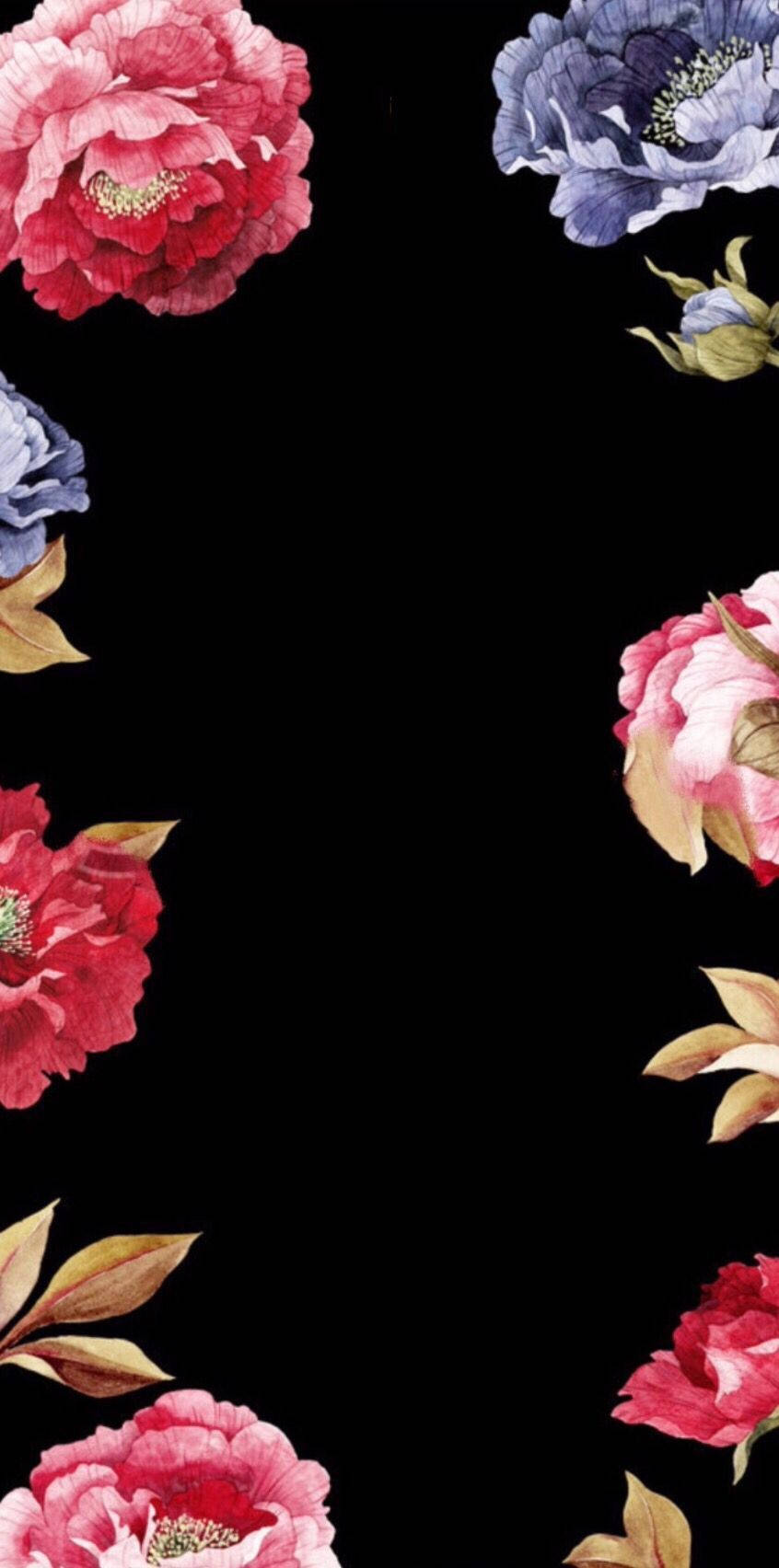 Blomsterramme Floral iPhone Wallpapers