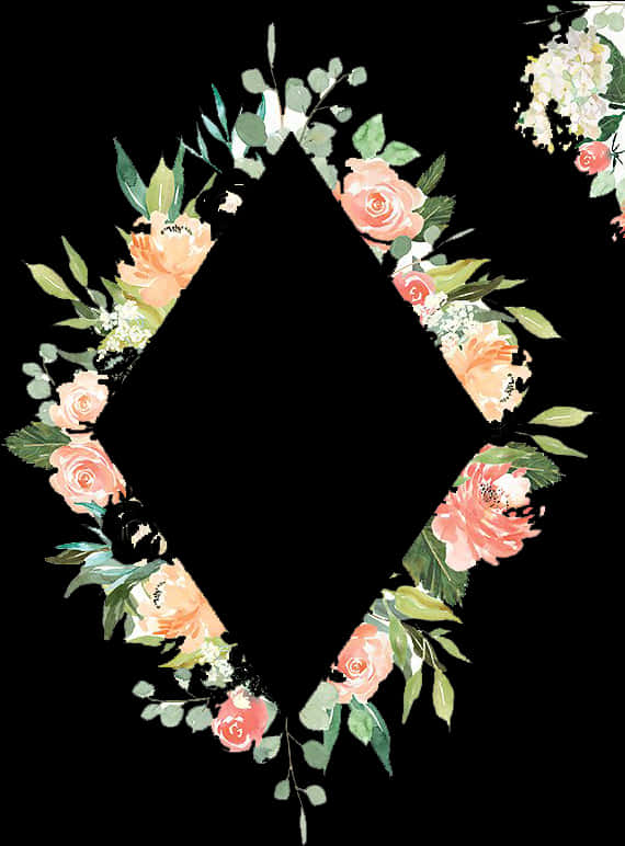 Blomsterramme med sort baggrund Wallpapers