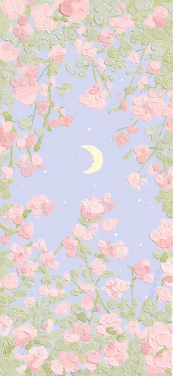Blomstret pink vintage æstetik Wallpapers