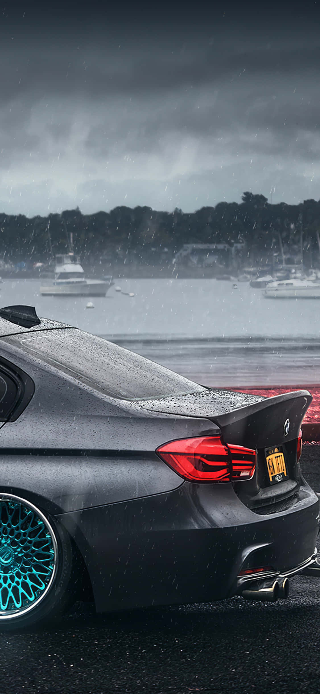 BMW baggrund i regnen Wallpapers