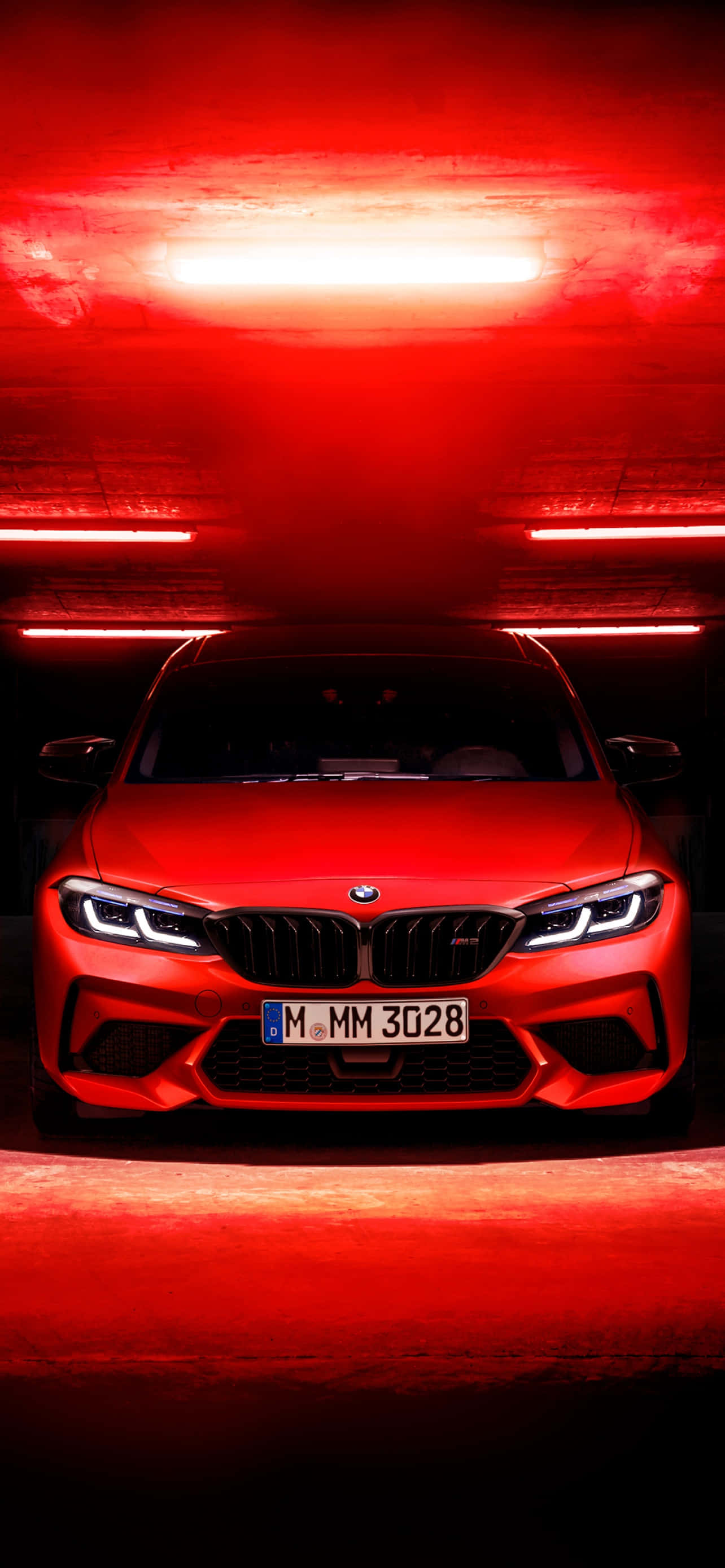 BMW baggrund i skinnende rød Wallpapers