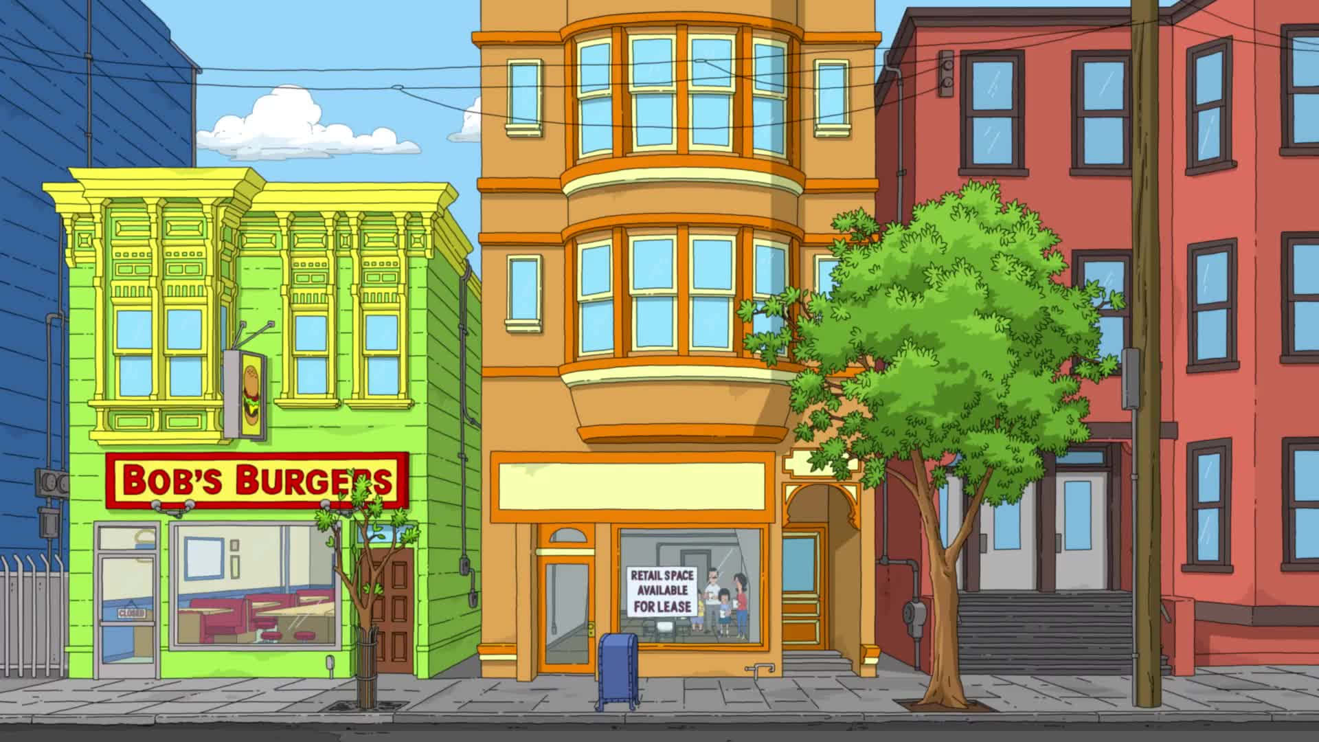 Bob's Burgers ved siden af butikken ved siden af baggrund Wallpapers