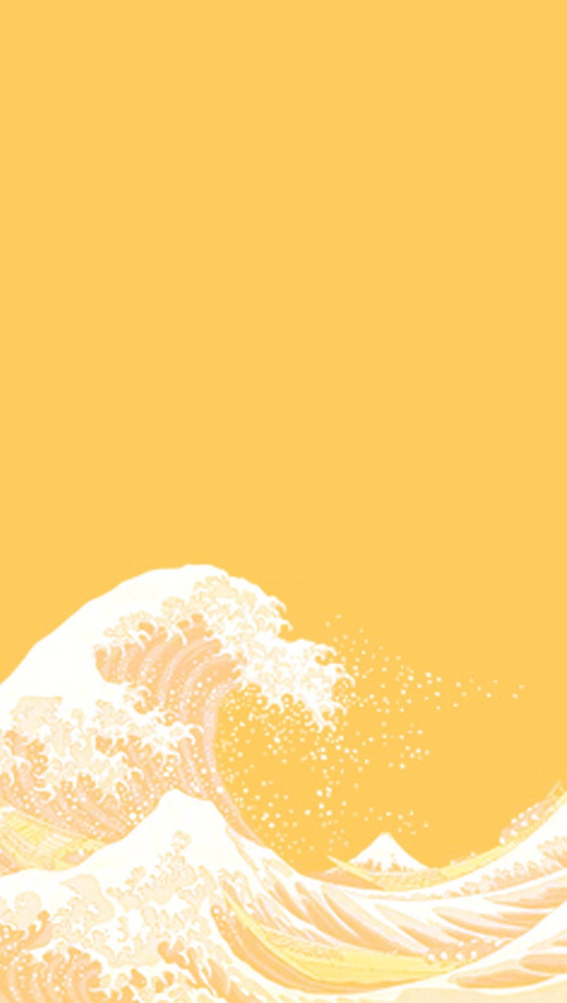 Bølger Ensfarvet Gul iPhone Wallpapers