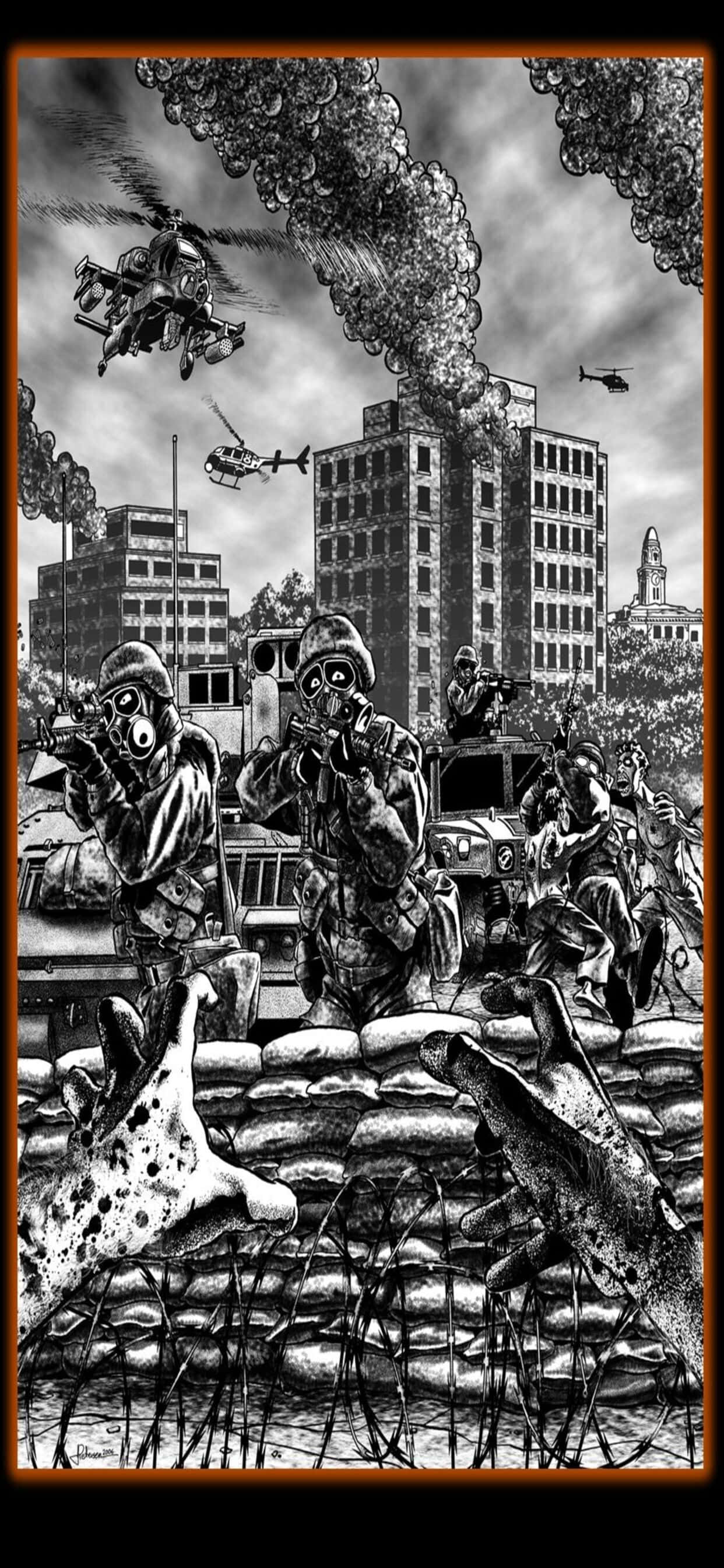 Bogillustration iPhone XS Max World War Z-baggrund Wallpapers