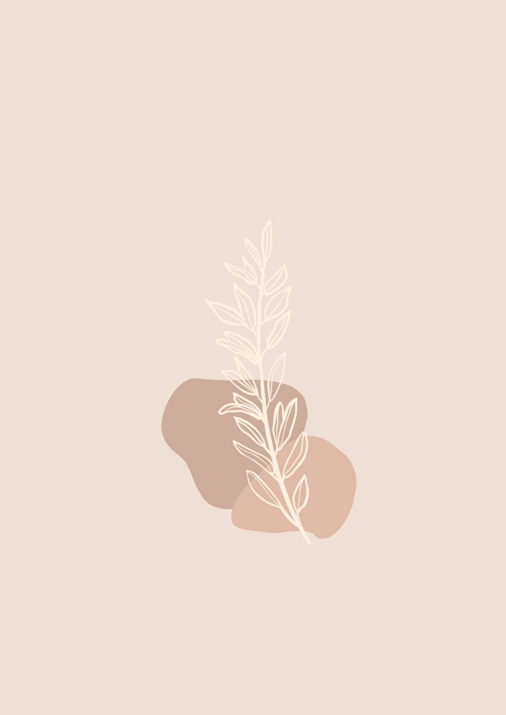 Boho æstetisk minimalistisk bladomrids Wallpapers