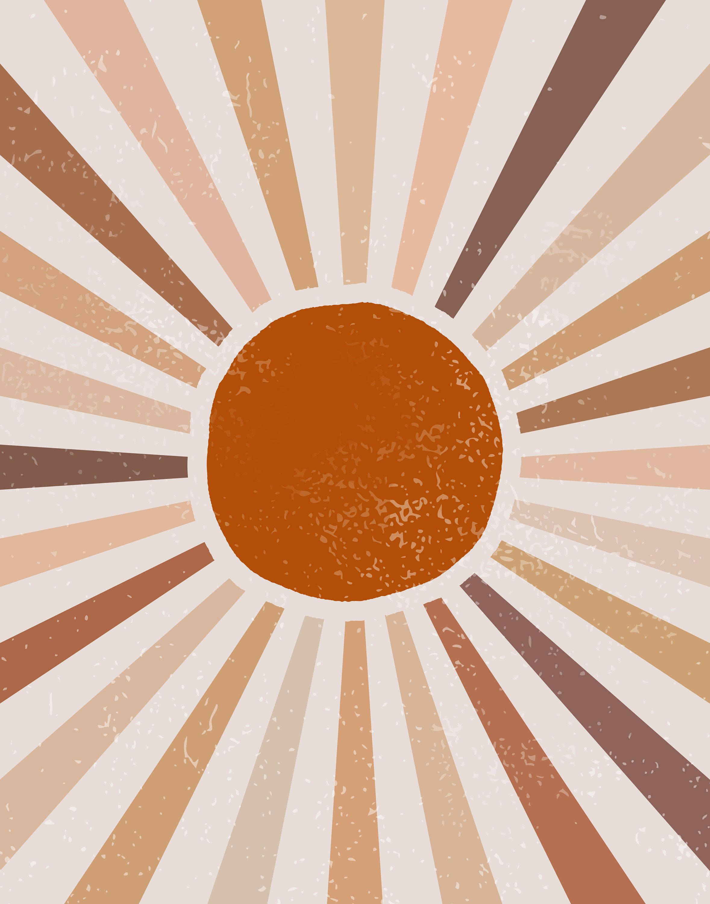 Boho æstetisk sol i neutrale farver Wallpapers