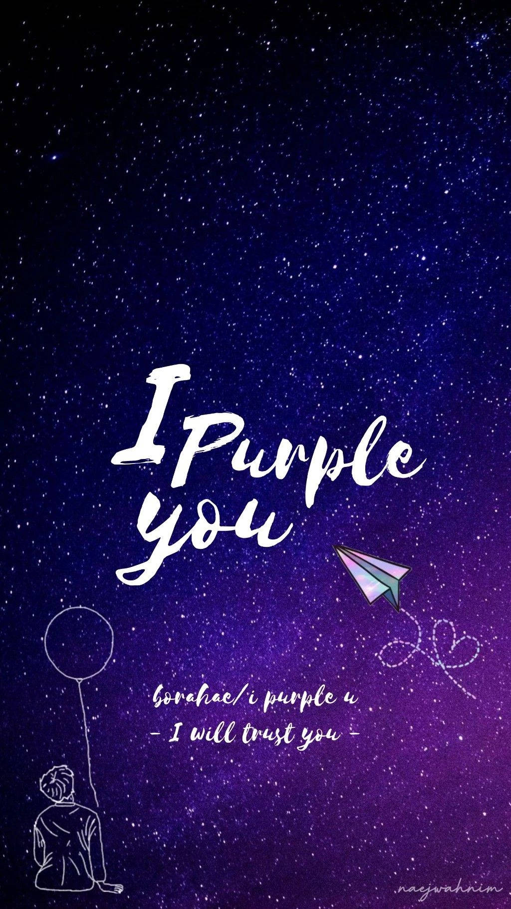 Borahae Pastel Lilla Galaxy Tema Wallpapers