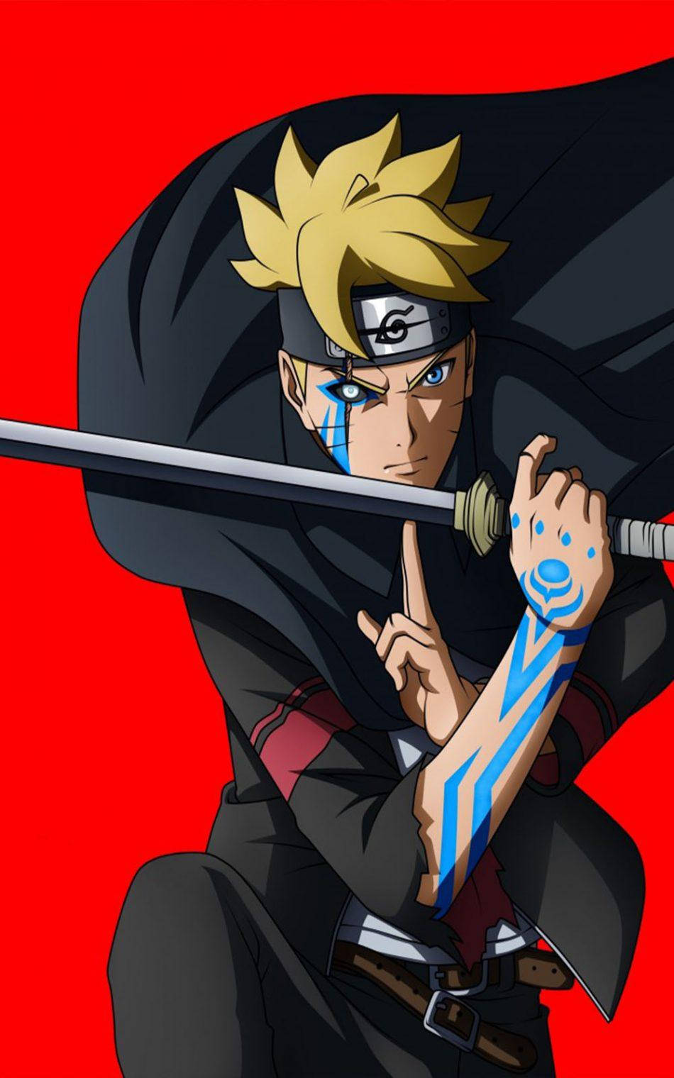 Boruto rød baggrund Naruto telefon Wallpapers