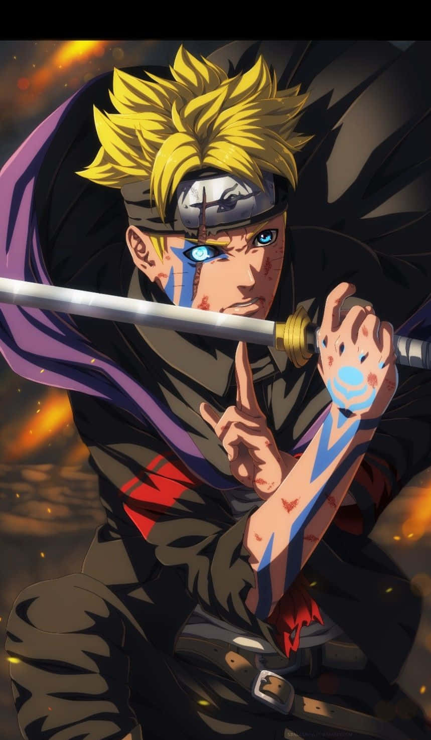 Boruto Uzumaki fra Naruto Æstetisk Telefon Wallpapers