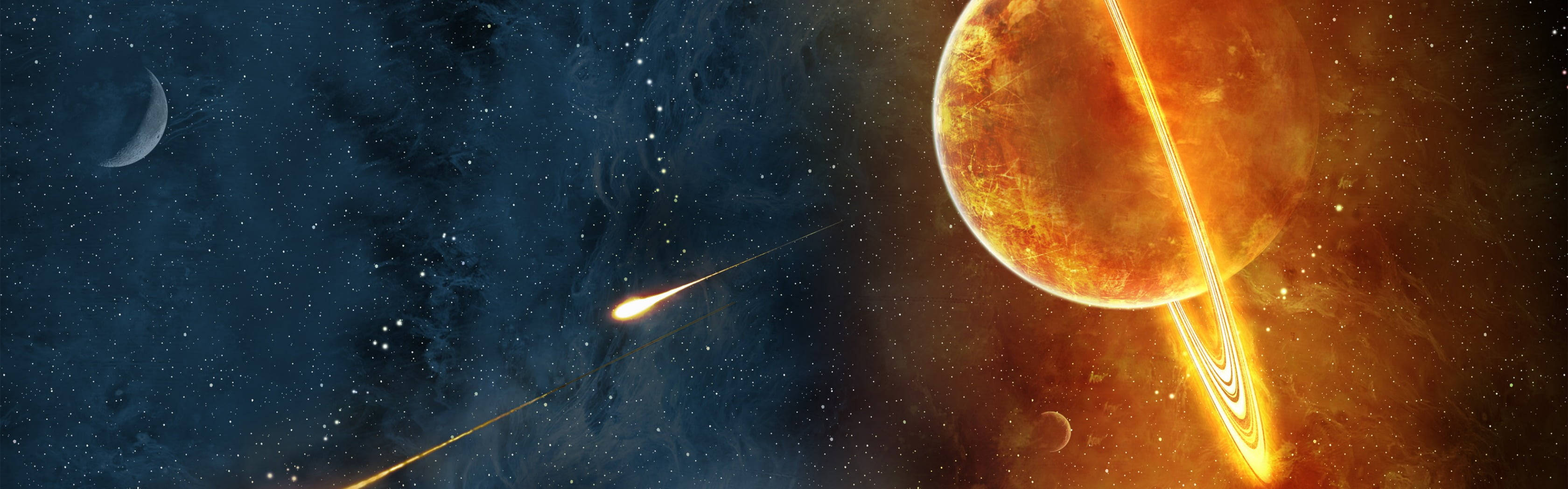Brændende Saturn 4K Wallpapers