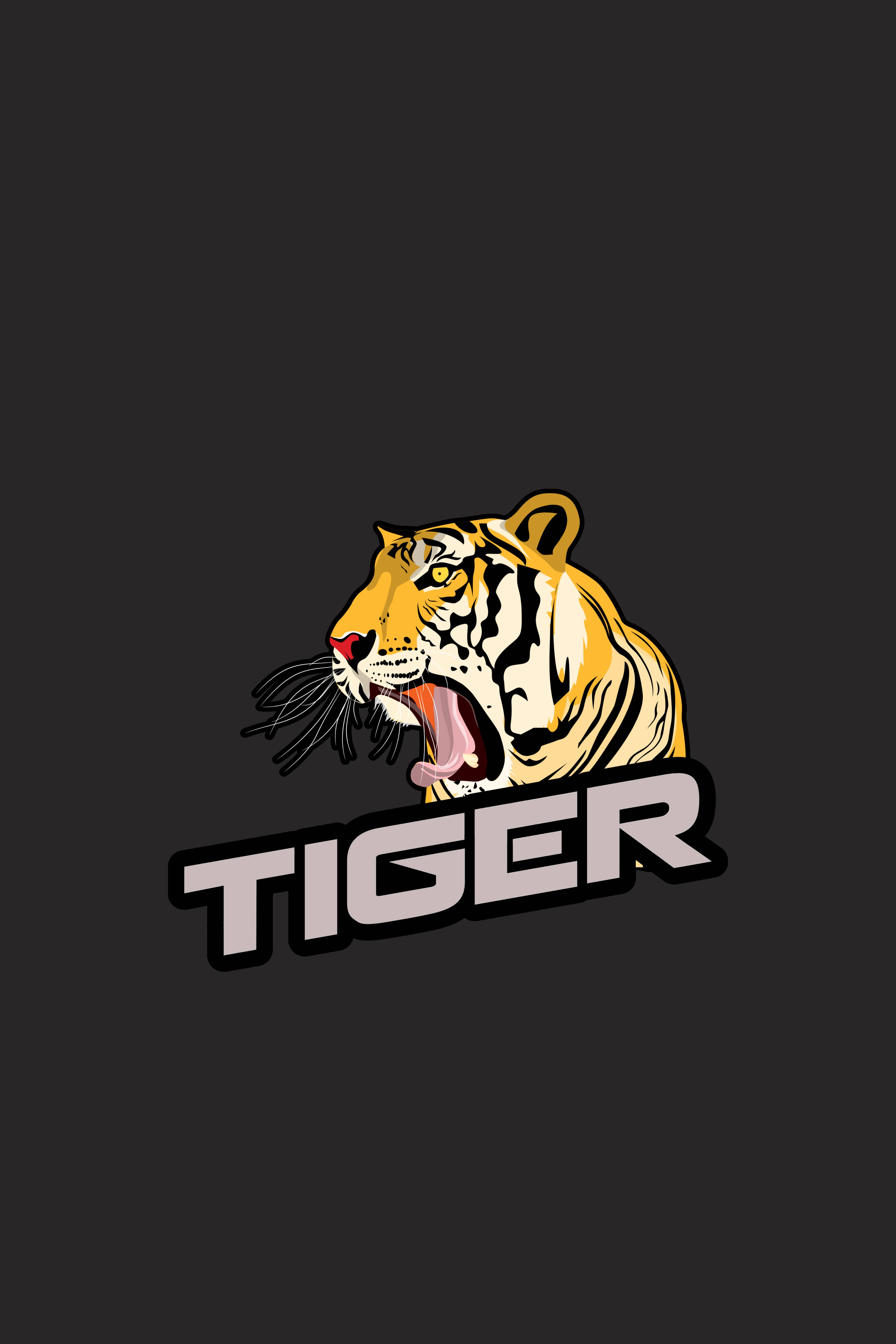 Brølende Tiger Illustration Wallpapers