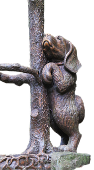 Bronze hundeskulptur, der kigger opad Wallpapers