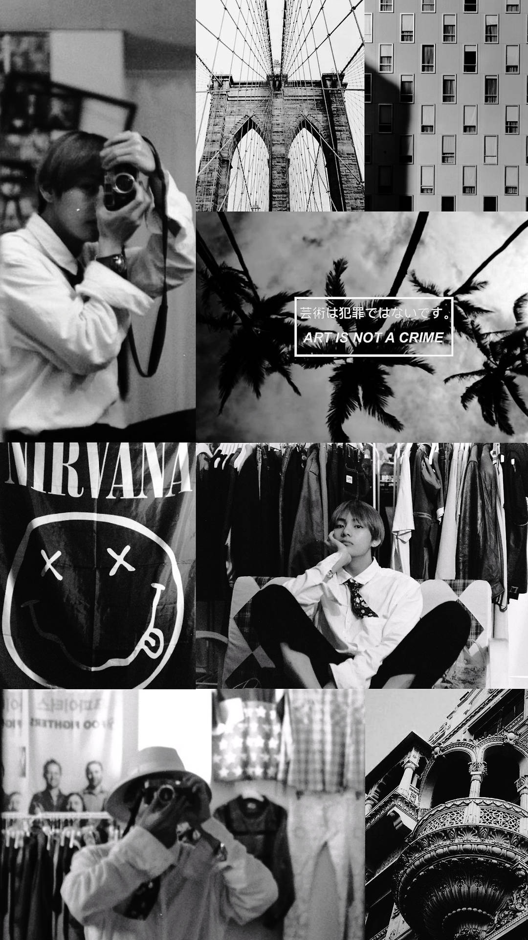 BTS Æstetisk BNW Kim Taehyung Wallpapers