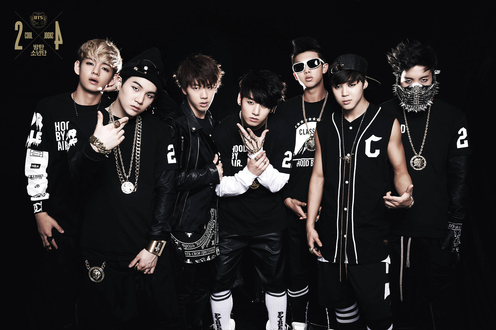 BTS gruppe sort-hvid urban æstetik Wallpapers