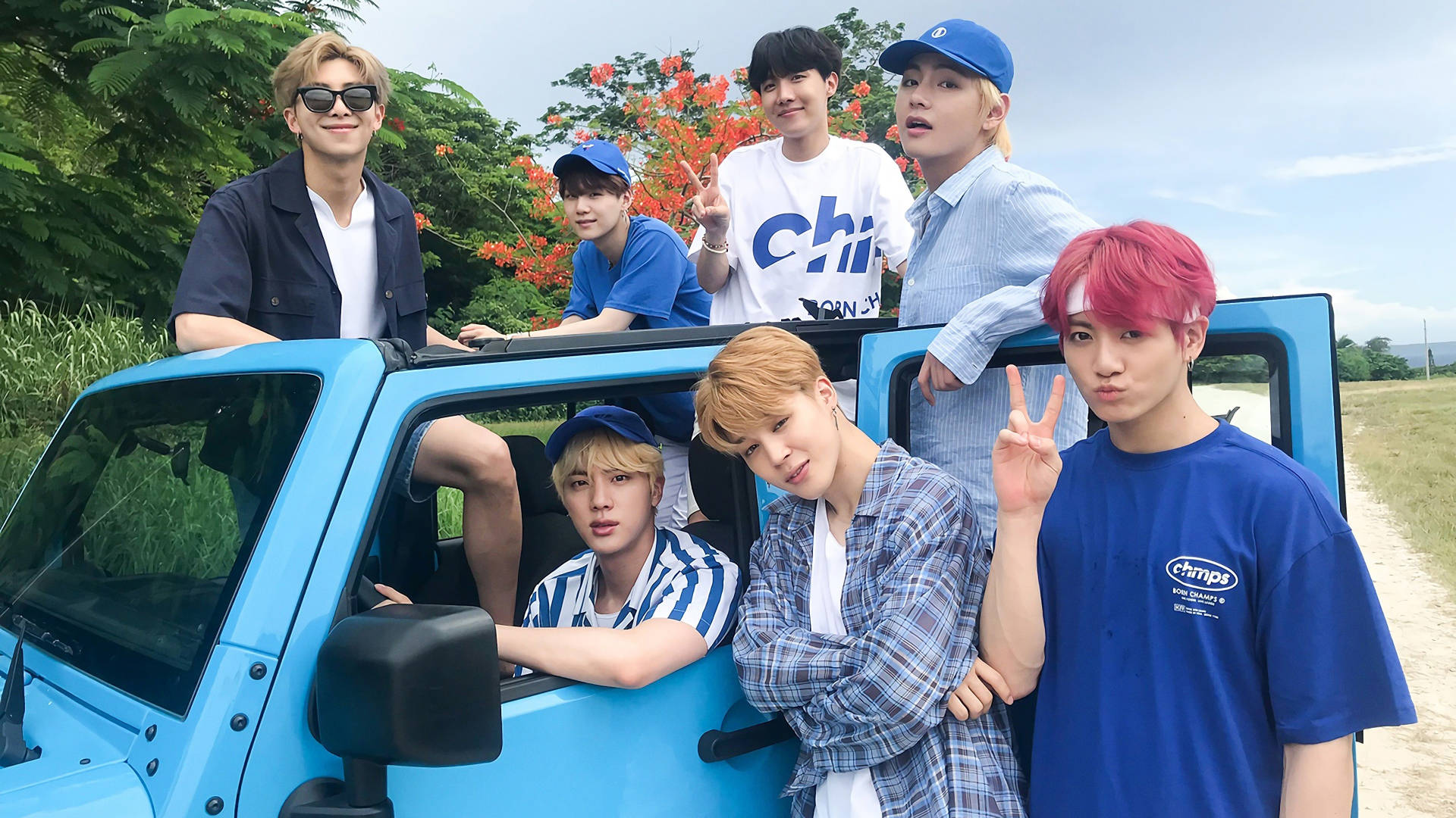 BTS gruppebillede fra Saipan Wallpapers