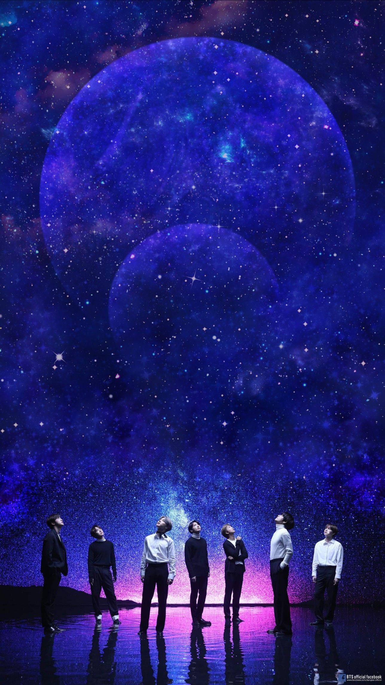 BTS på skinnende pastel lilla Wallpapers