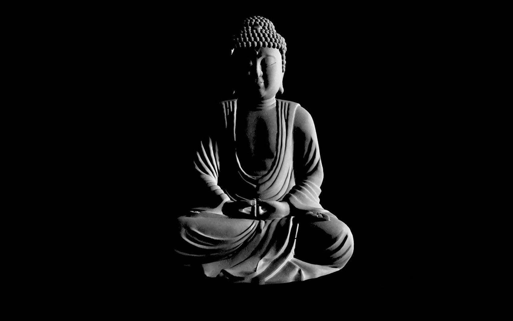 Buddha 3D Grå Figur Wallpapers