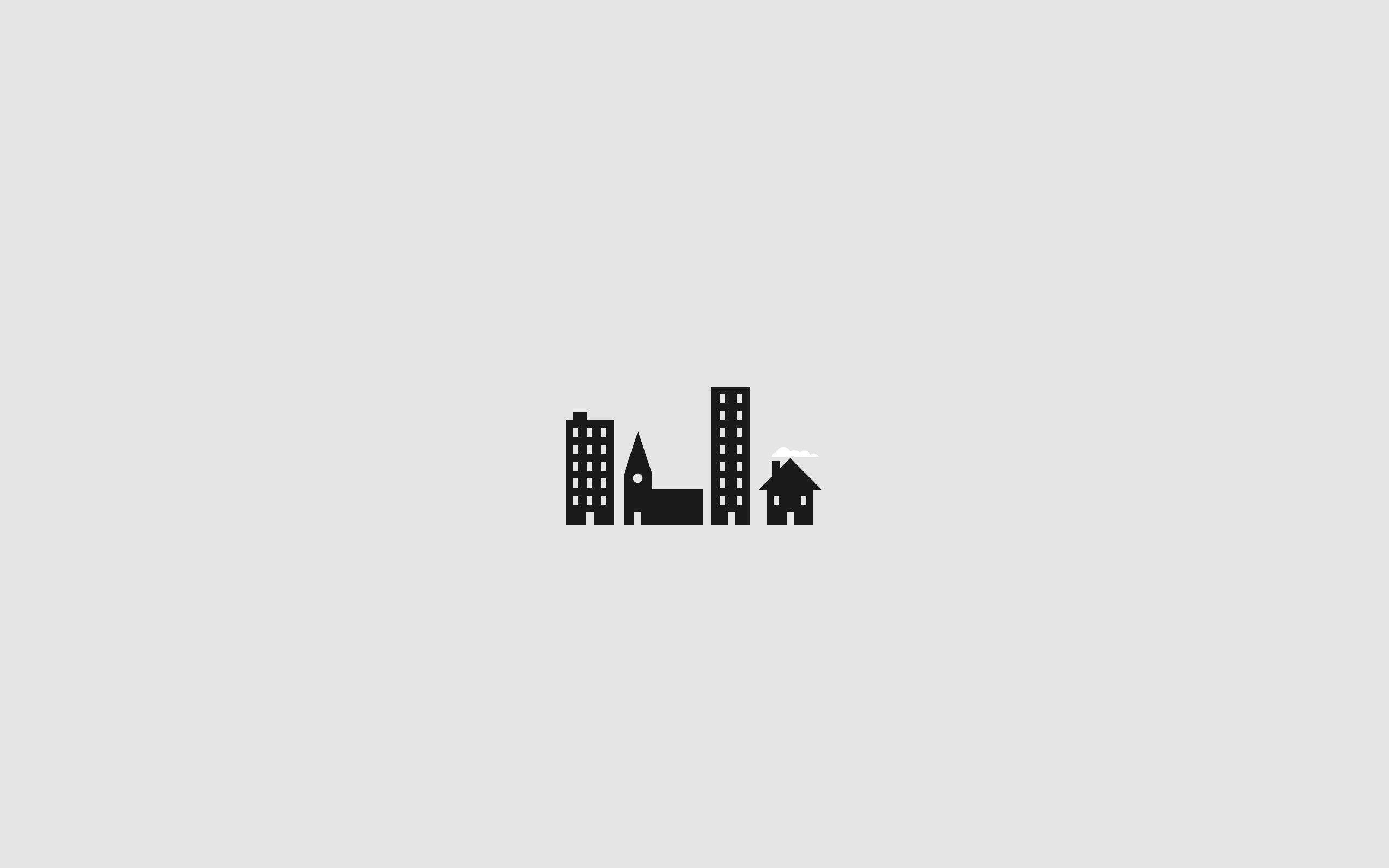 Bygninger og huse minimalistisk æstetisk skrivebord Wallpapers