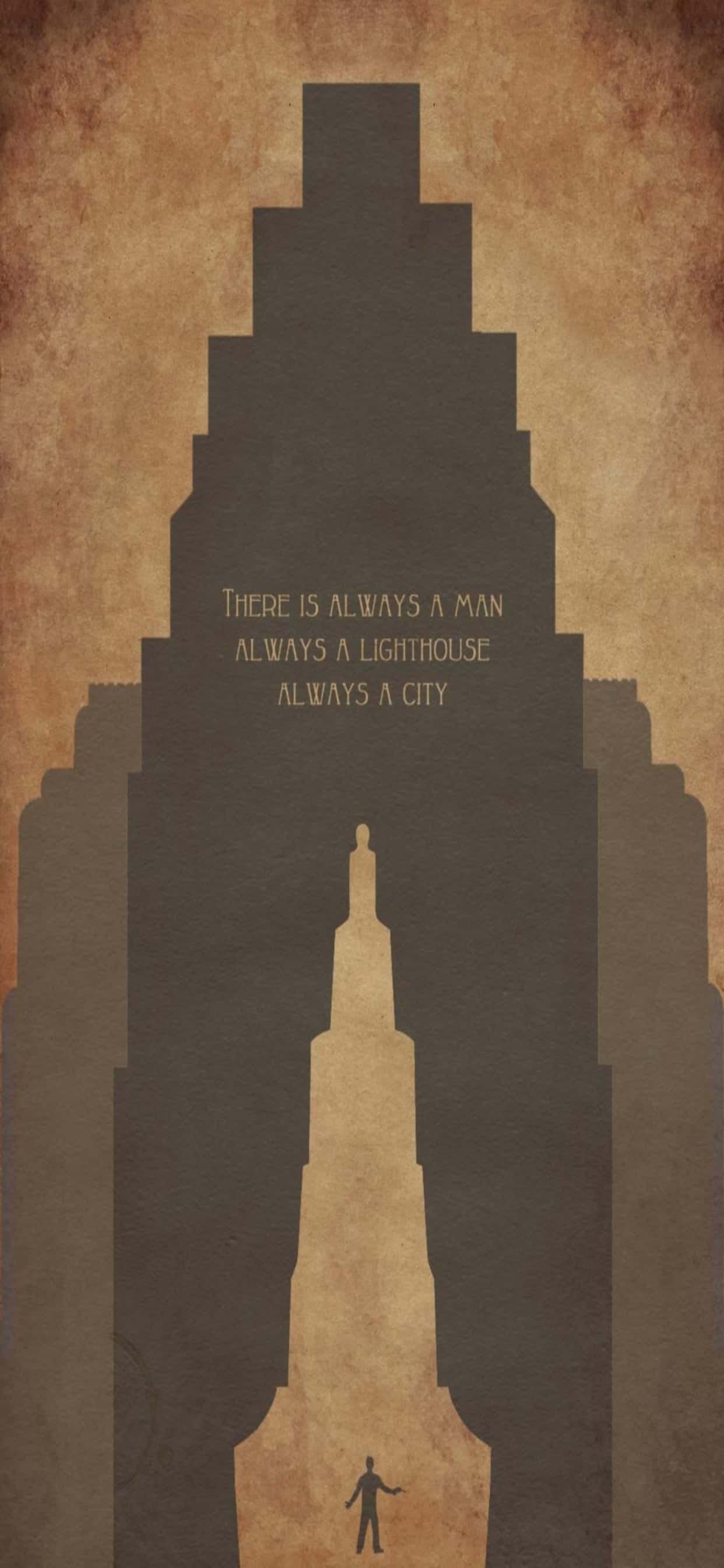 Bygningssilhuet iPhone Xs Max Bioshock Infinite baggrund Wallpapers
