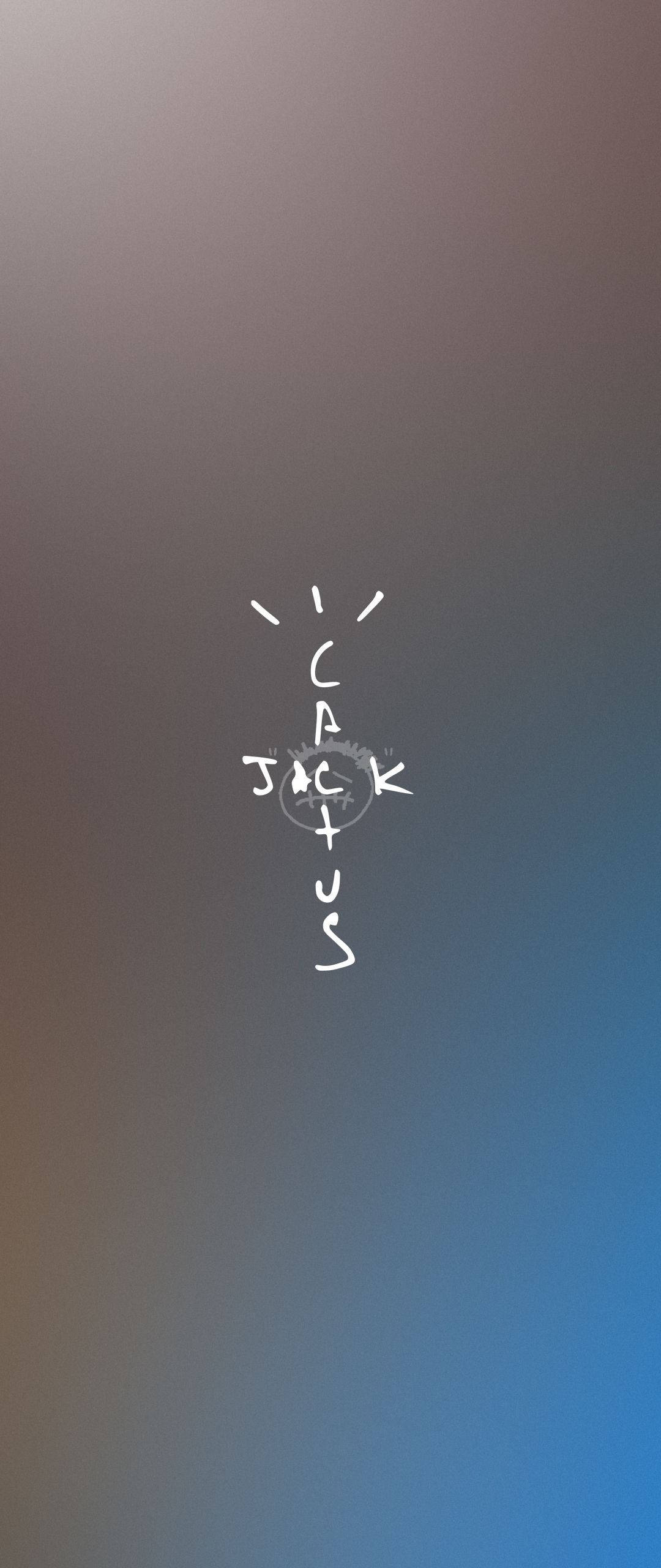 Cactus Jack Travis Scott Tekstlogo Blå og Grå Wallpapers