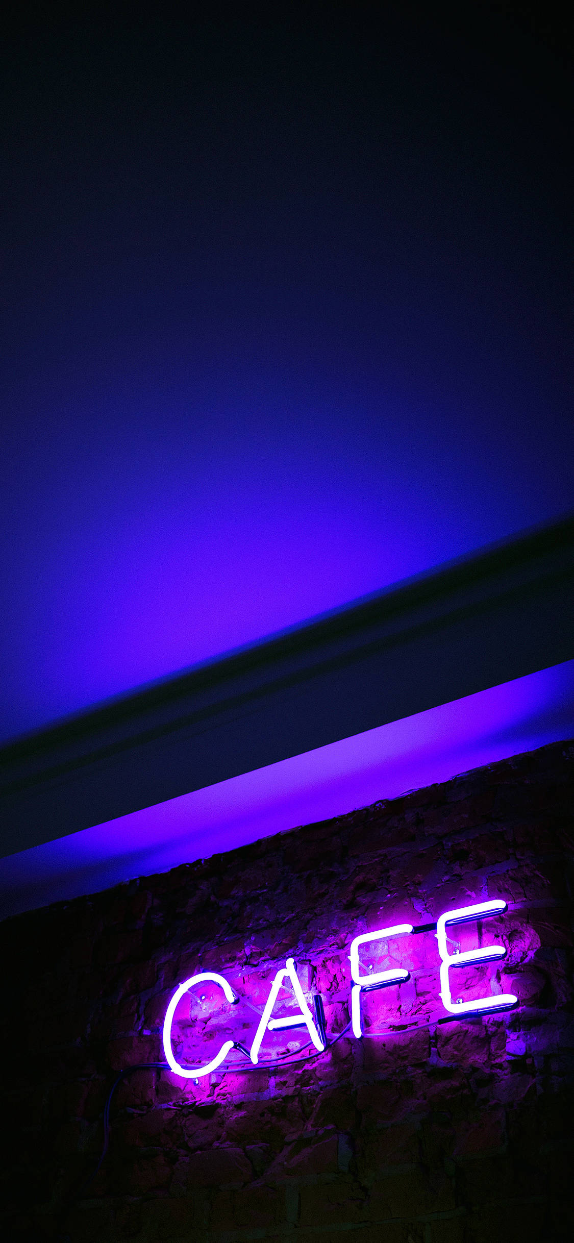 Cafe Skilt Neon Lilla iPhone Wallpapers