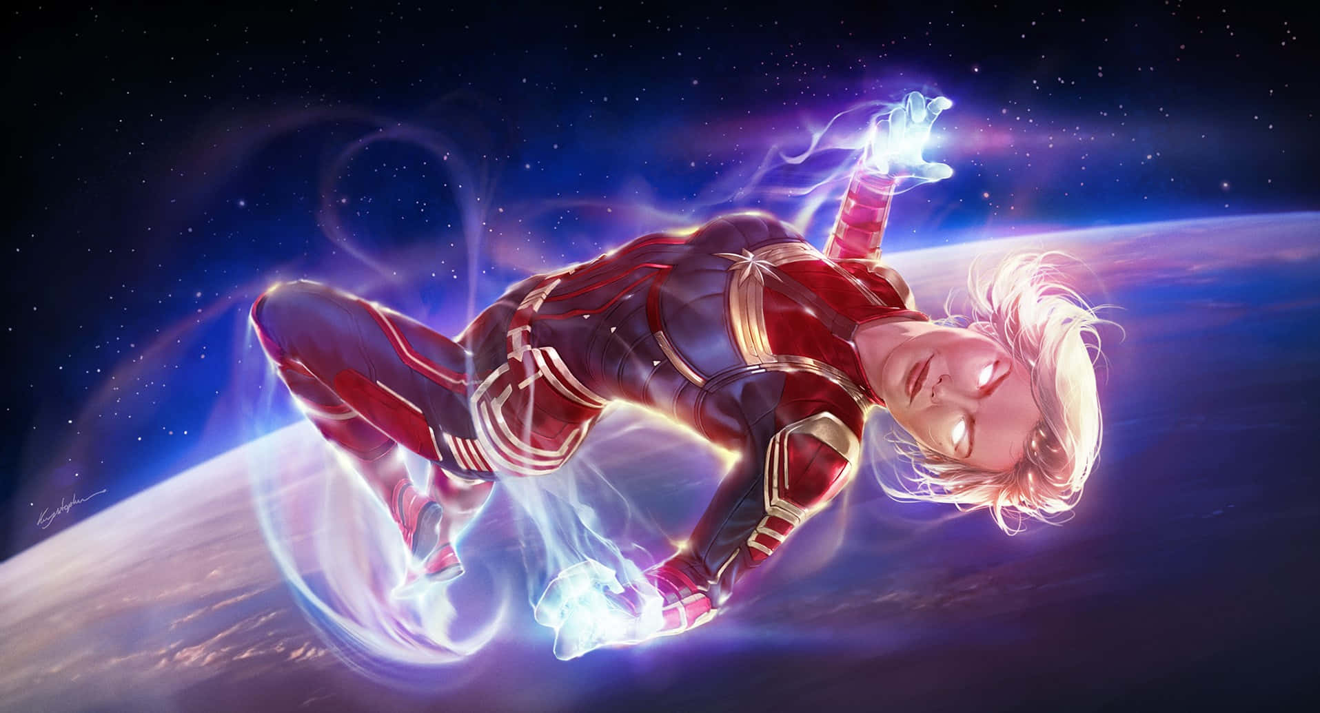 Captain Marvel Carol Danvers i det ydre rum Wallpapers