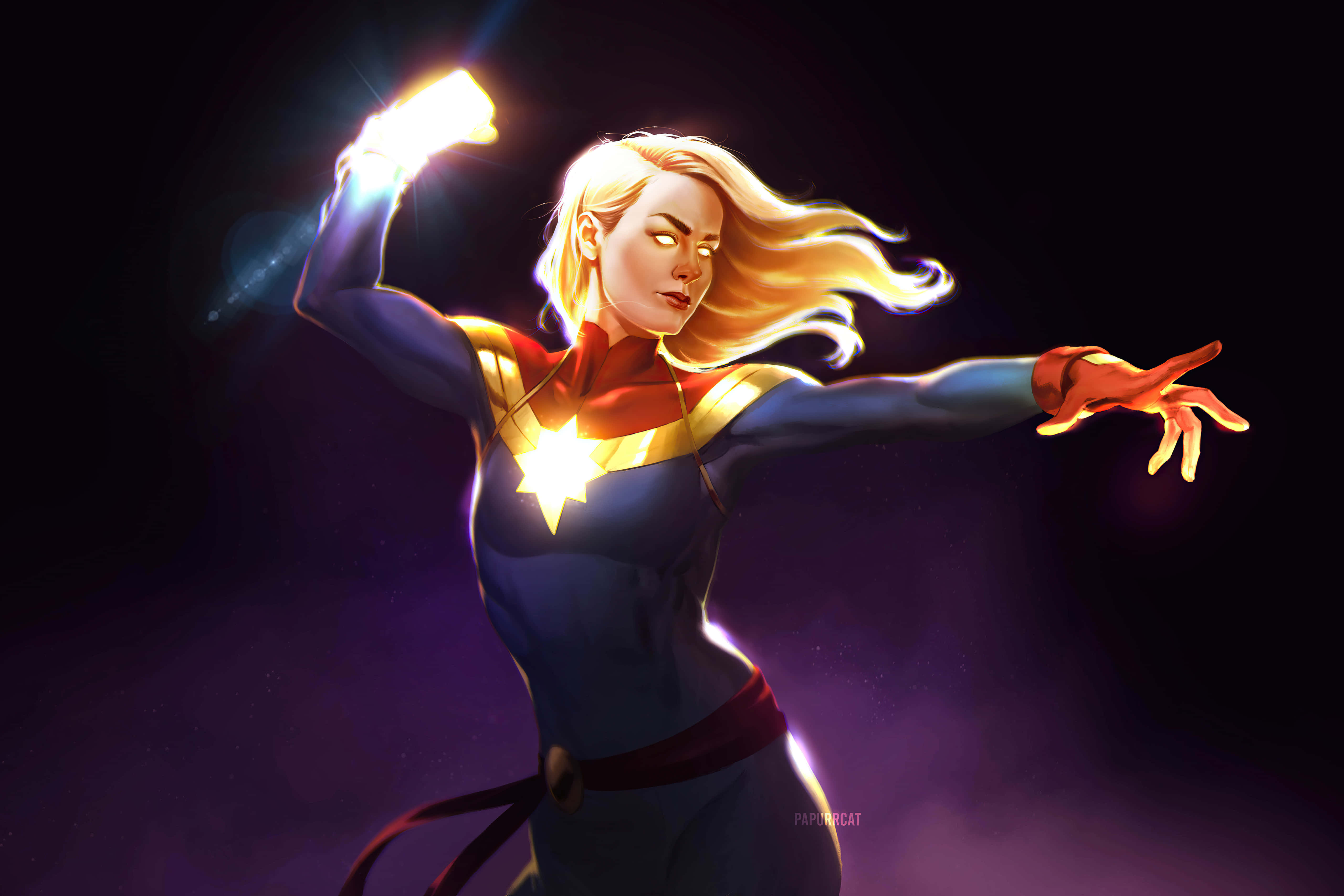 Captain Marvel Superhelt Carol Danvers Baggrund Wallpapers