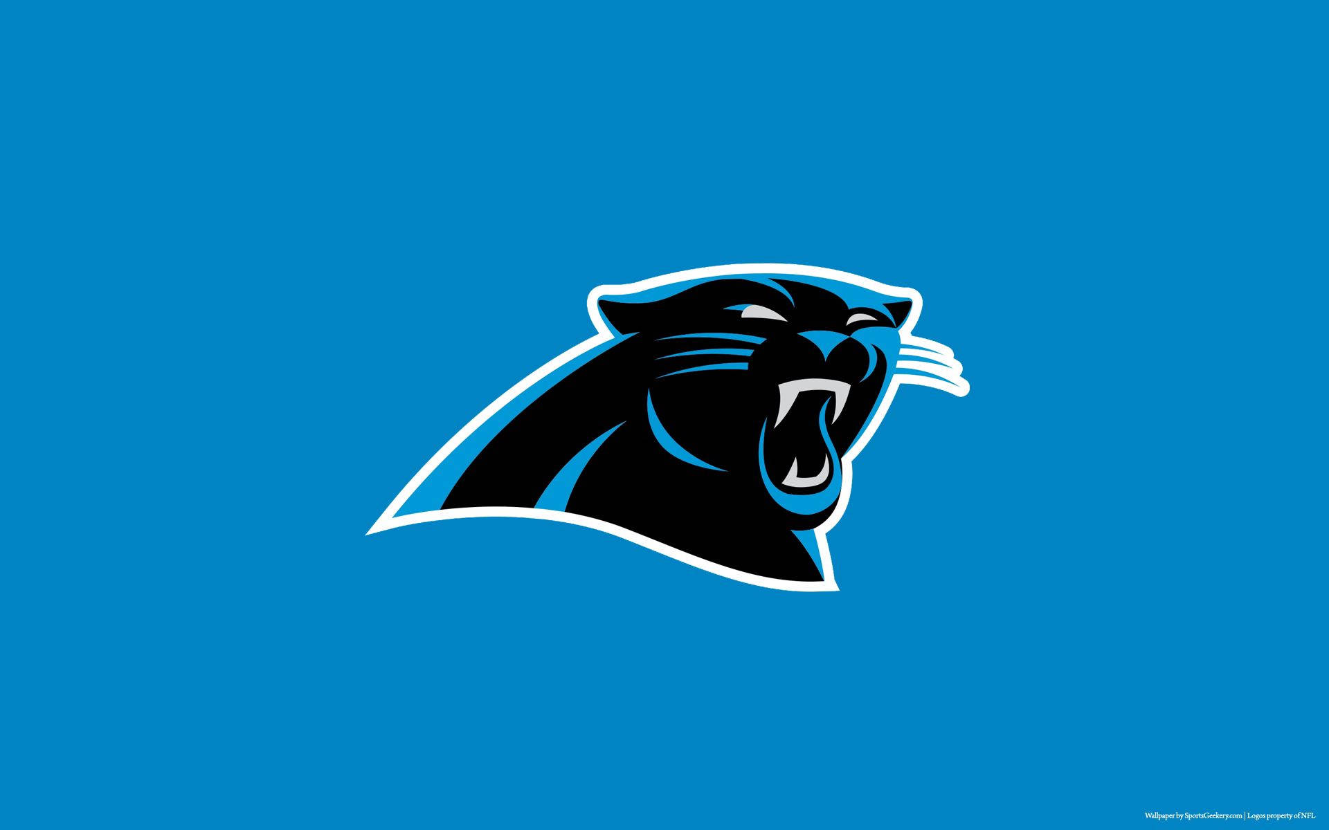 Carolina Panthers fodbold logo lyseblå desktop wallpaper. — Fodbold Wallpapers