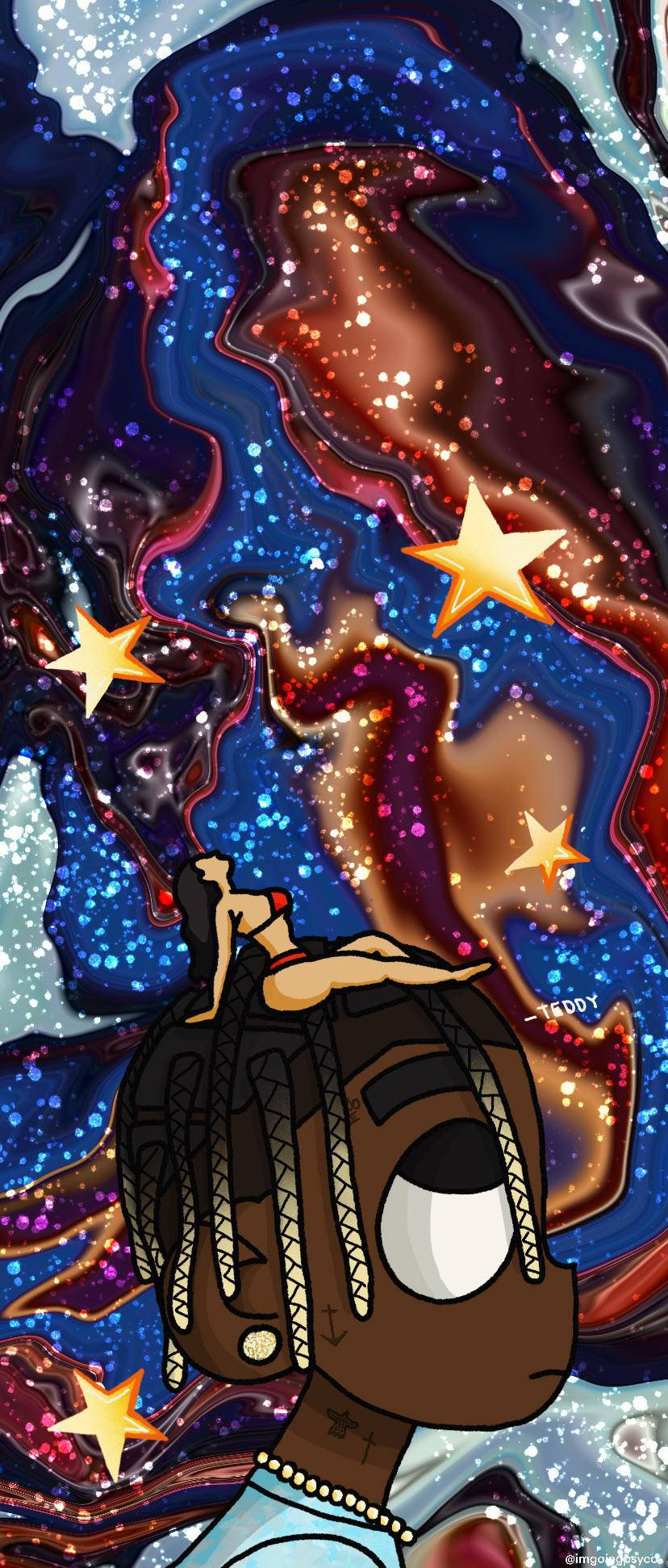 Cartoon Travis Scott Astroworld iPhone Wallpapers