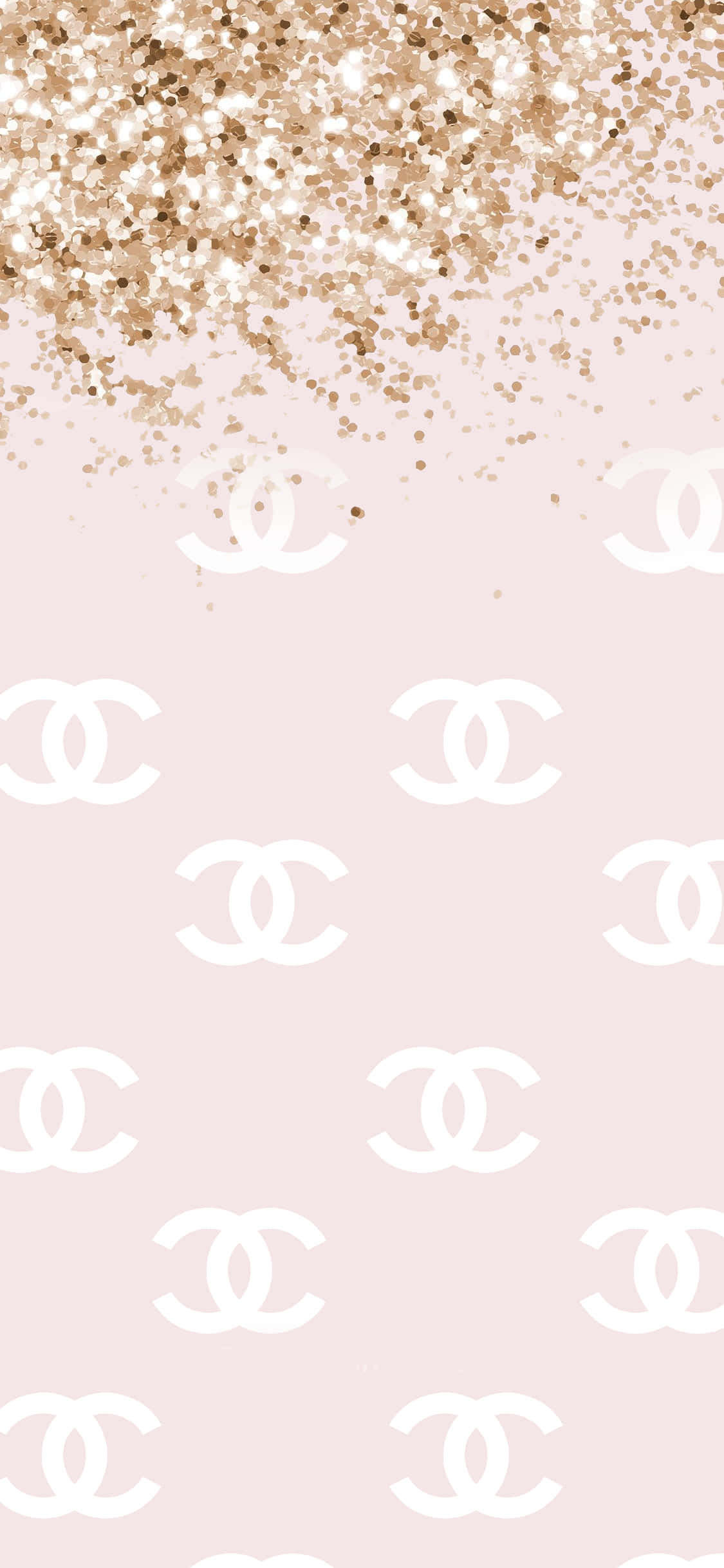 chanel glitter tapet - pink og guld Wallpapers