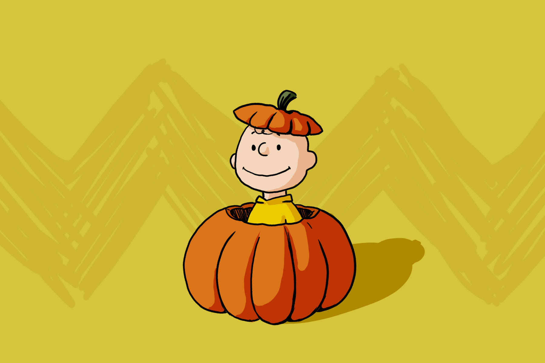 Charlie Brown inde i et Halloween-græskar Wallpapers