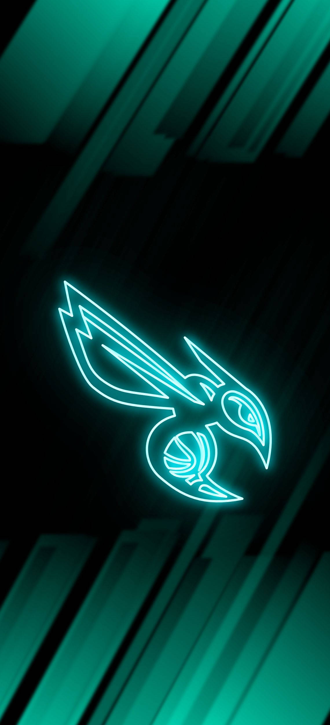 Charlotte Hornets Emblem i Neongrøn Wallpapers