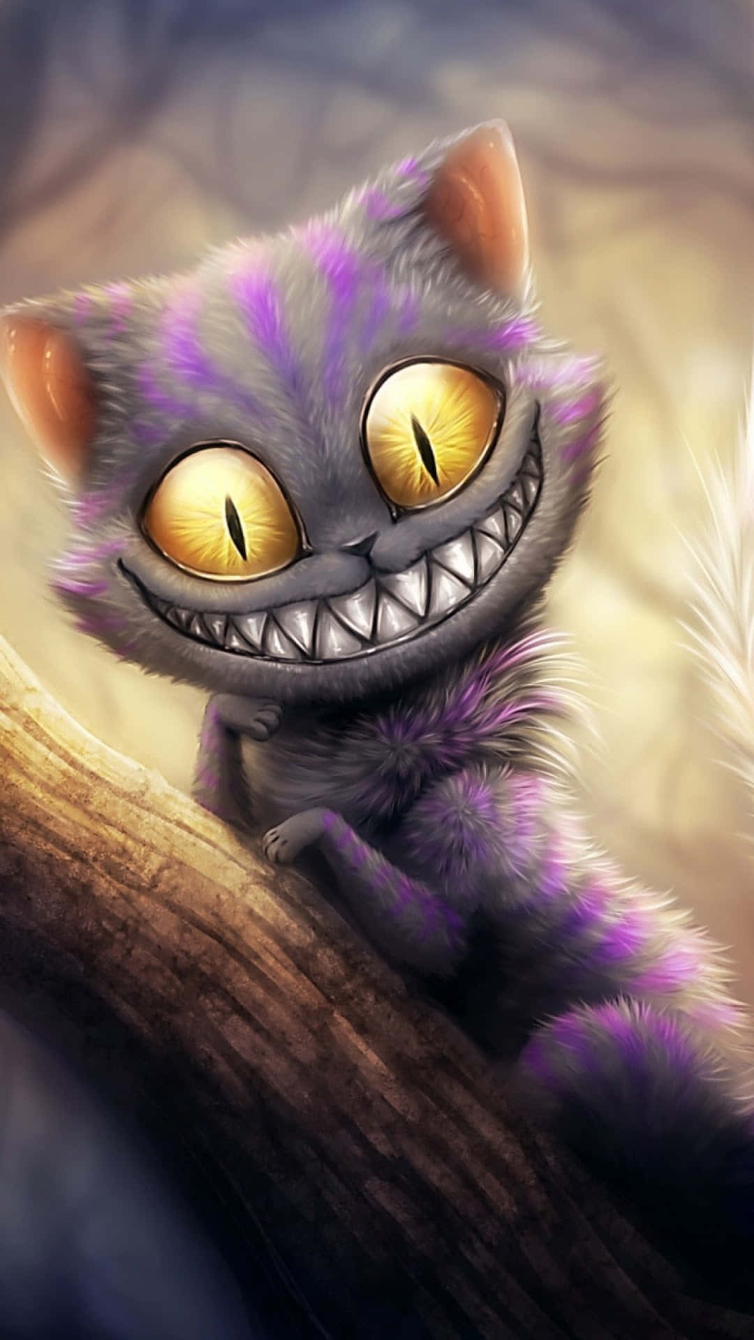 Cheshire Cat griner i Eventyrland Wallpapers