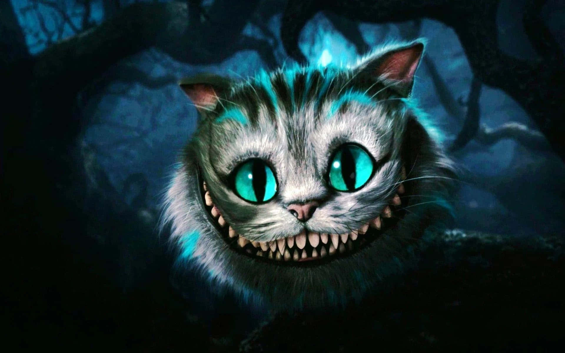 Cheshire-kattens alvidende, gådefulde udtryk Wallpapers