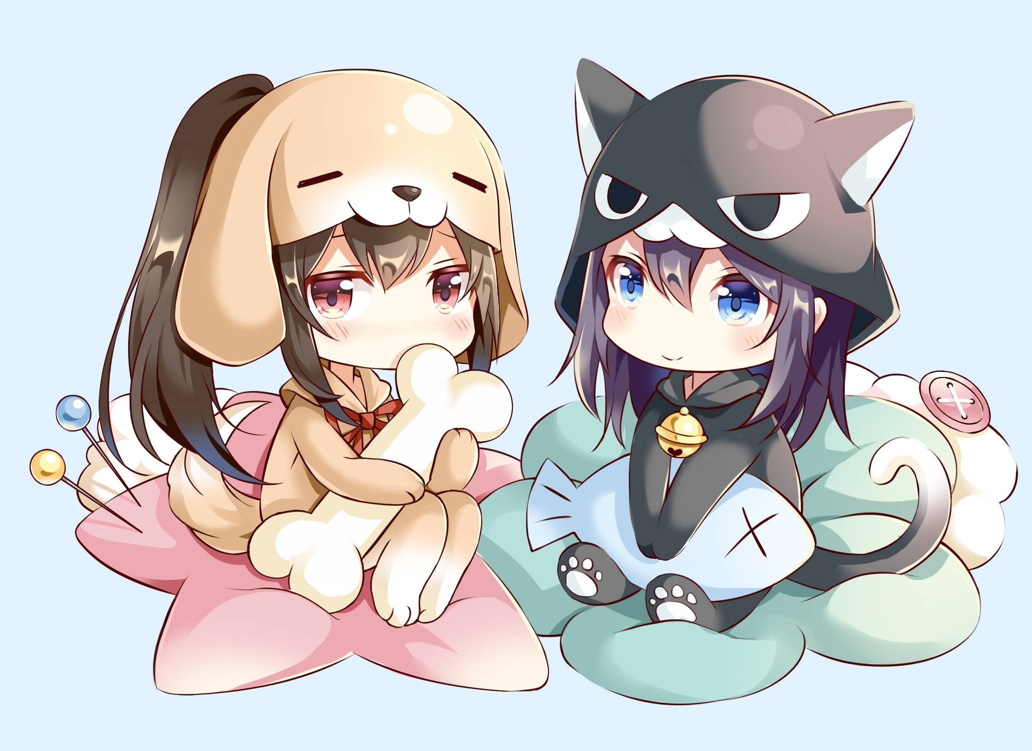 Chibi Anime Pige i Hættetrøje Wallpapers