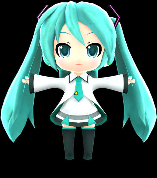 Chibi Hatsune Miku Figur Wallpapers