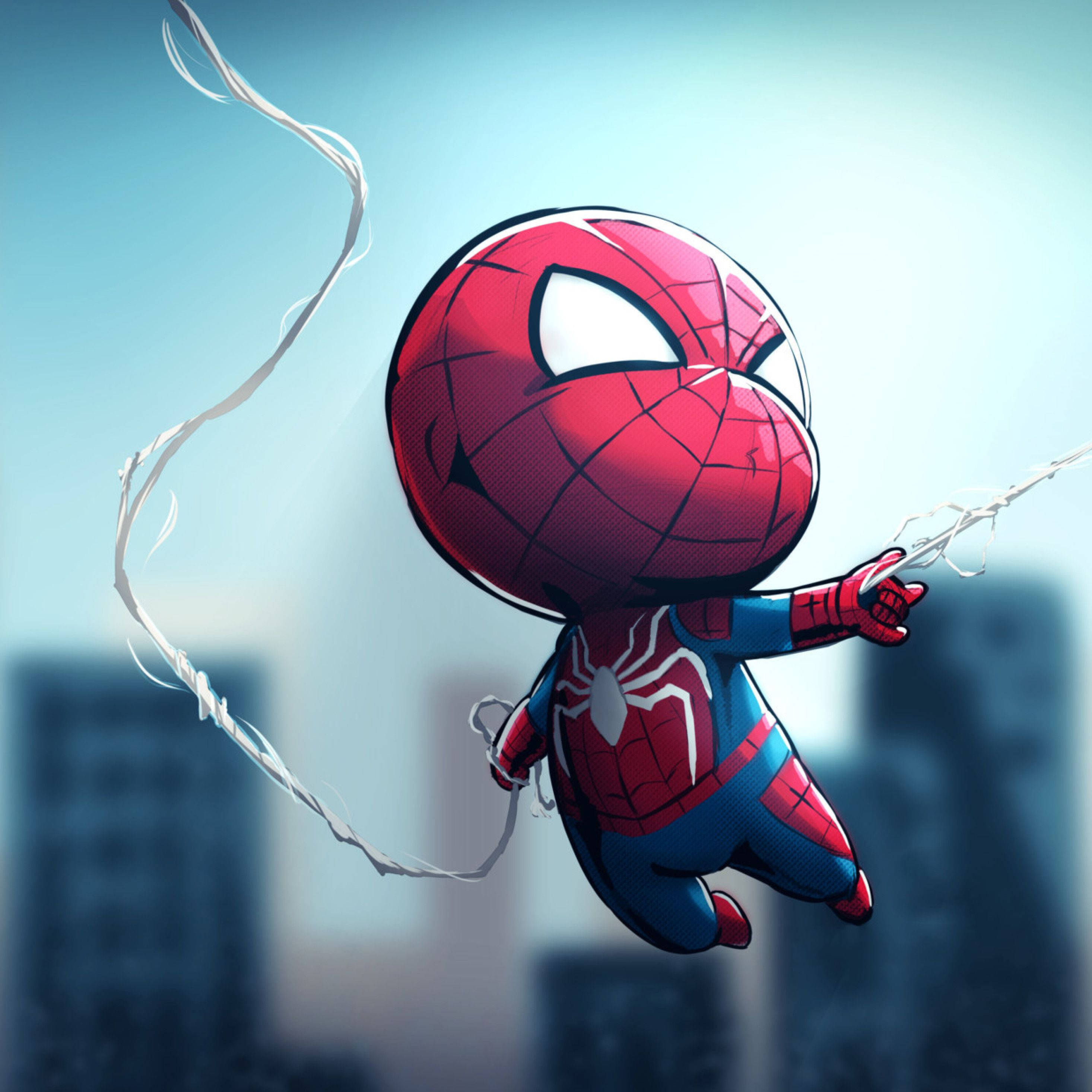 Chibi Spider-Man med en ballon! Wallpapers