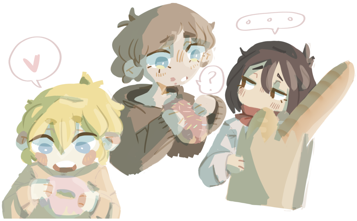 Chibi-stil animerede figurer der snakker Wallpapers