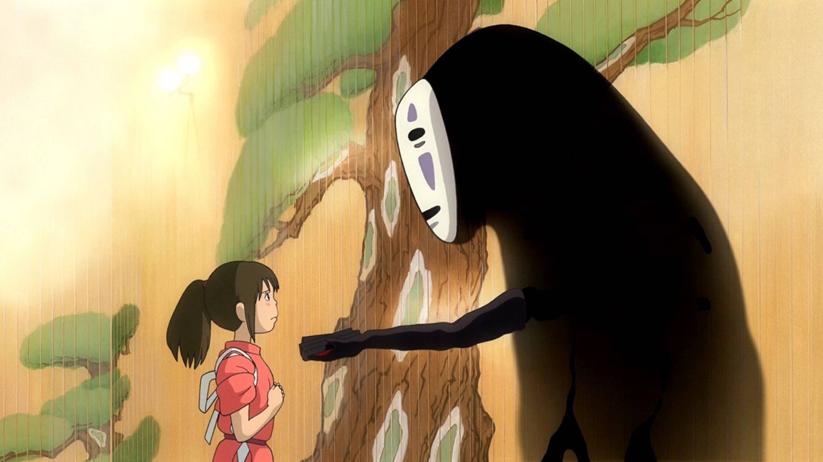 Chihiro og Ingen ansigt i Spirited Away Wallpapers