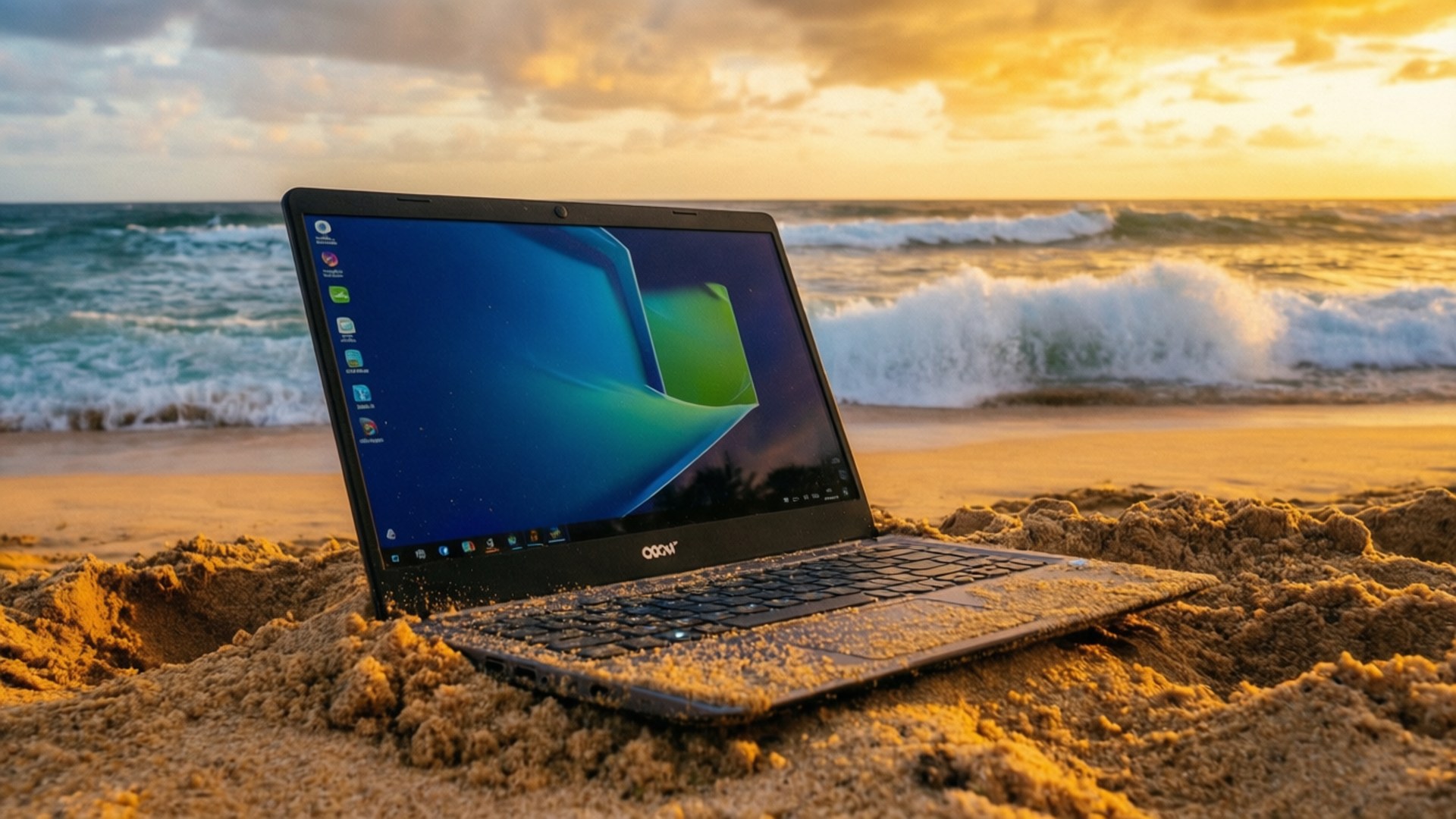 Chromebook-flugt ved stranden Wallpapers