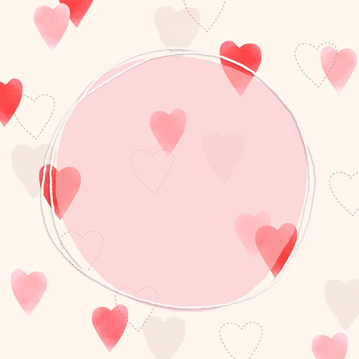 Cirkel og hjerter valentinsbaggrund Wallpapers