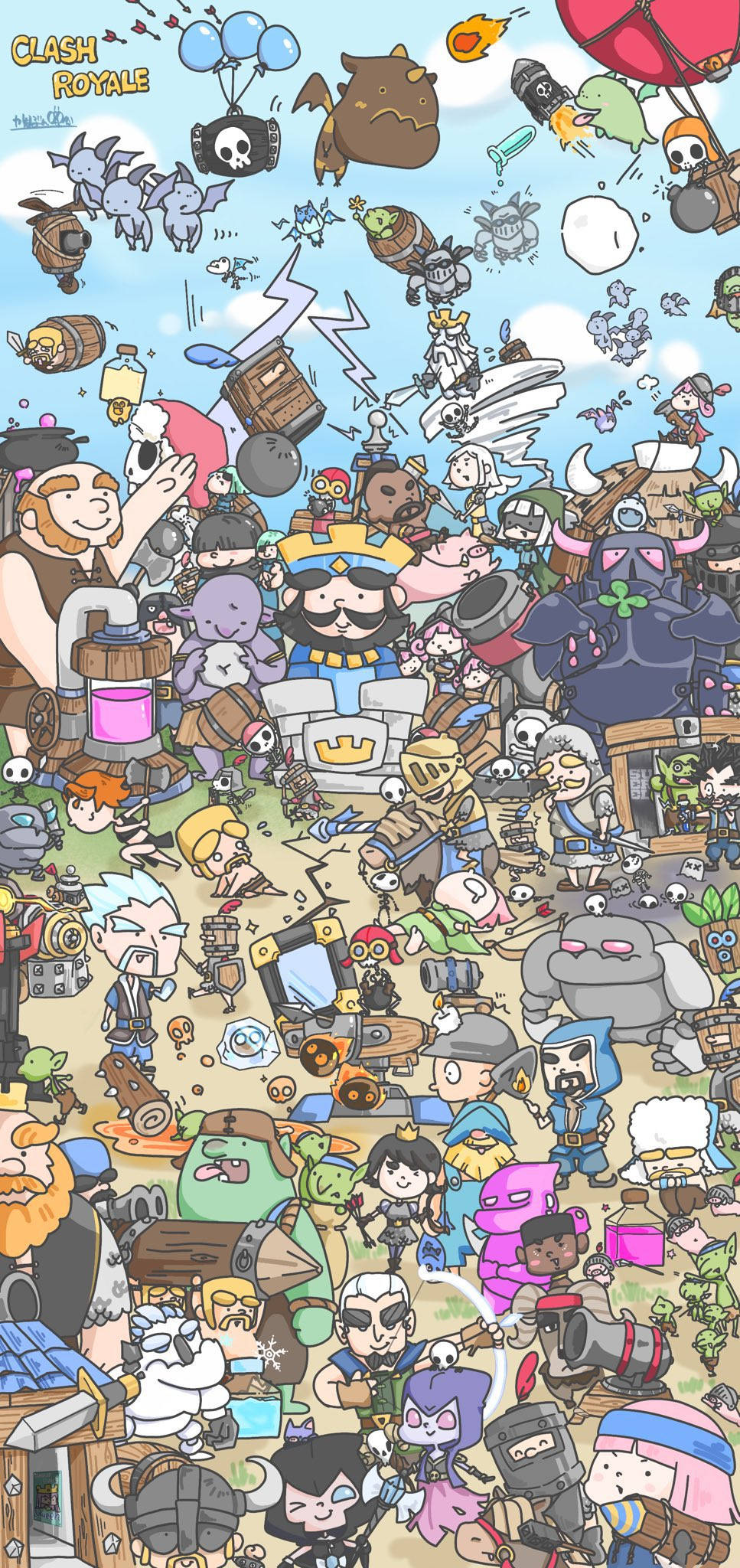 Clash Royale doodle-tegneserie Wallpapers