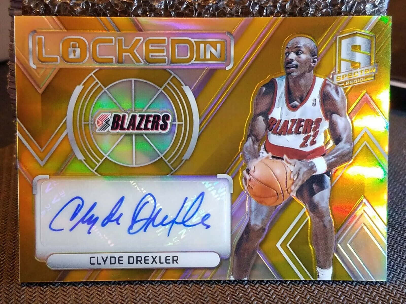 Clyde Drexler NBA-spiller autograferet fotokort Wallpapers