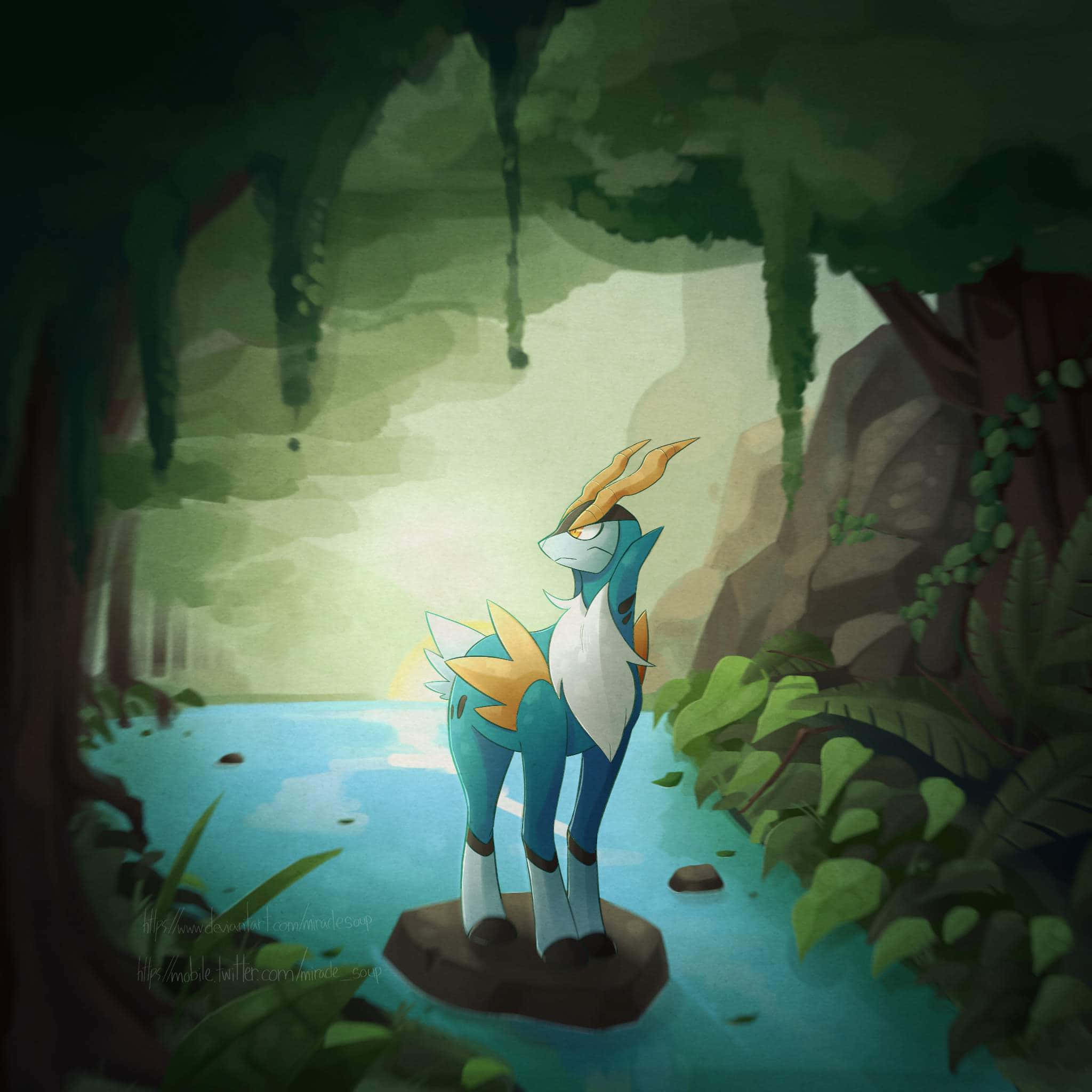 Cobalion på en sten Wallpapers