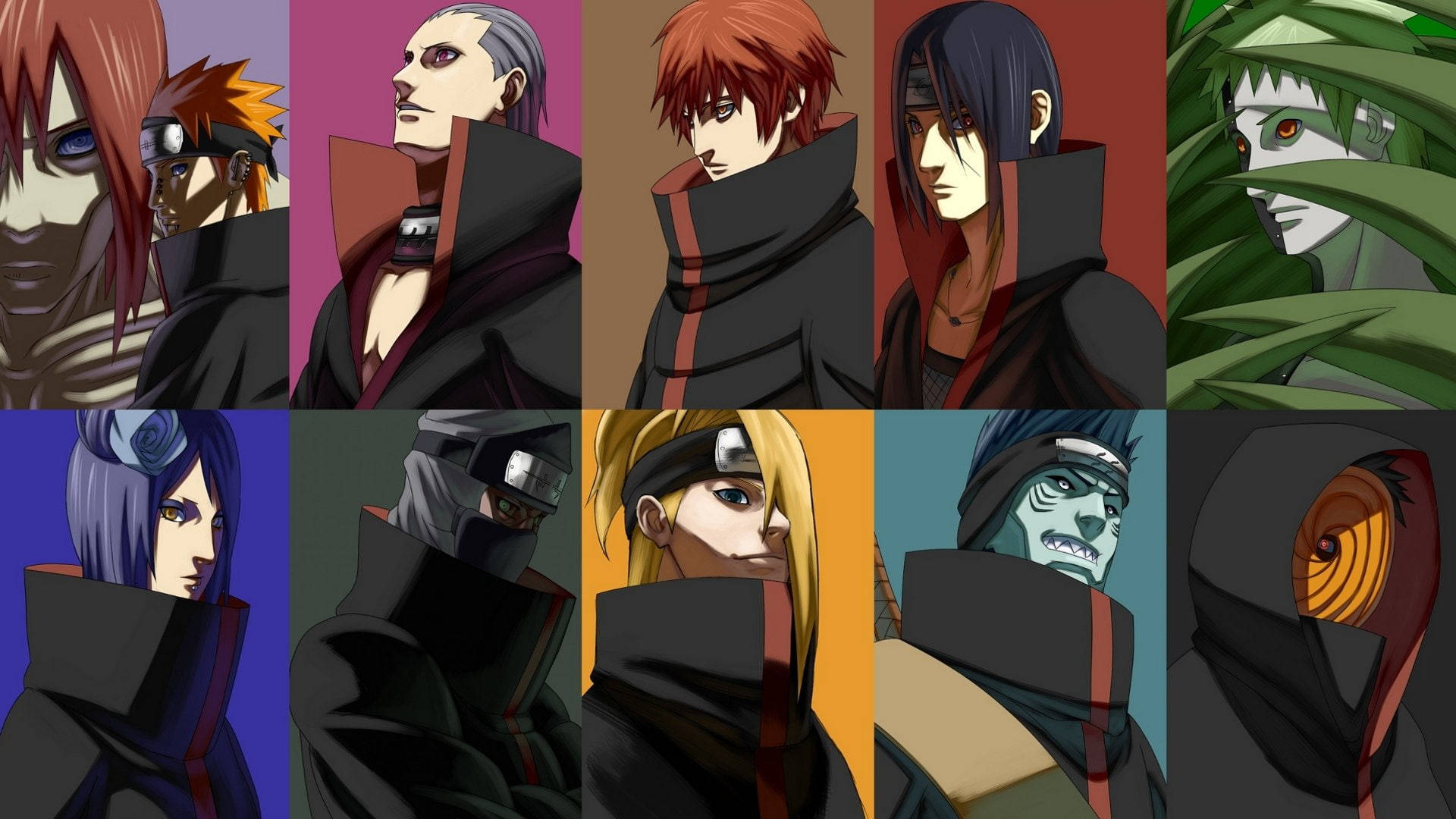 Collage af Akatsuki-medlemmer PC Wallpapers