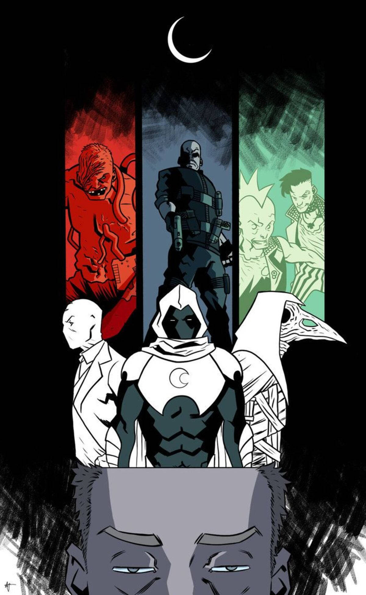 Collage Moon Knight Telefon Wallpapers