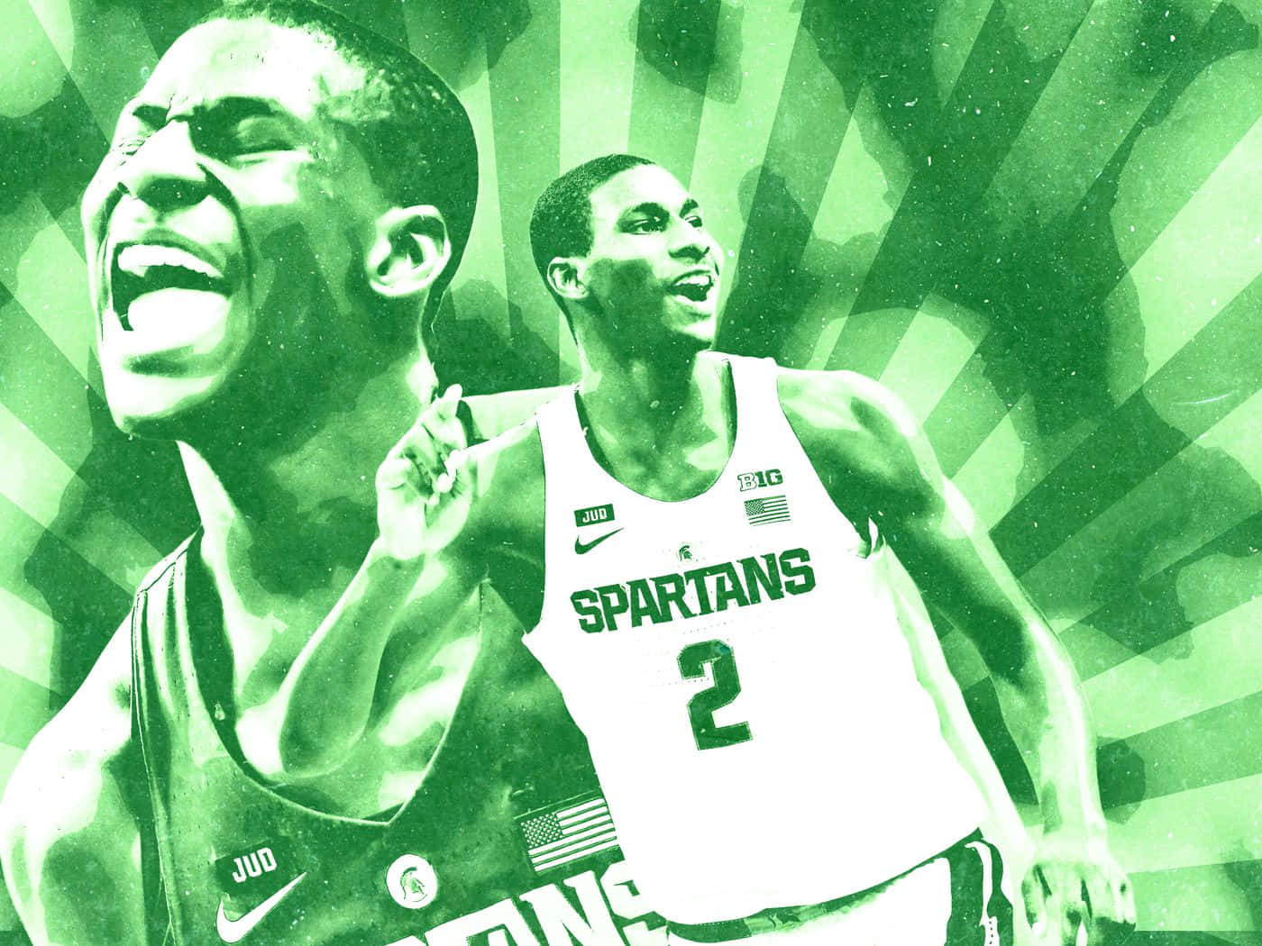 Collagegrafik af Jaren Jackson Jr. Wallpapers