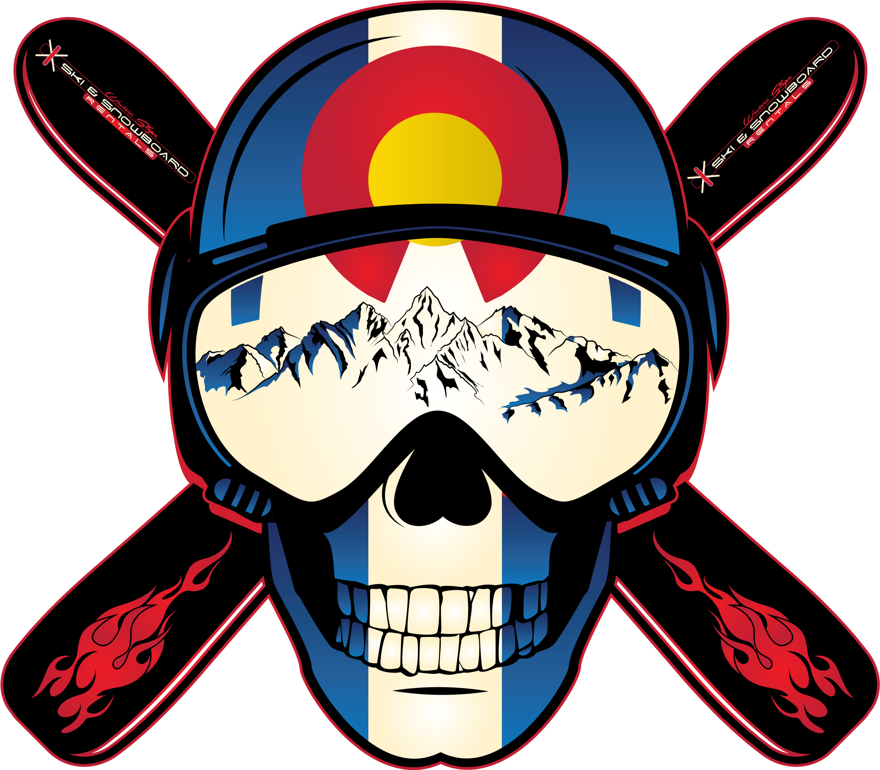 Colorado-inspireret kranium med snowboardhjelm og -briller Wallpapers