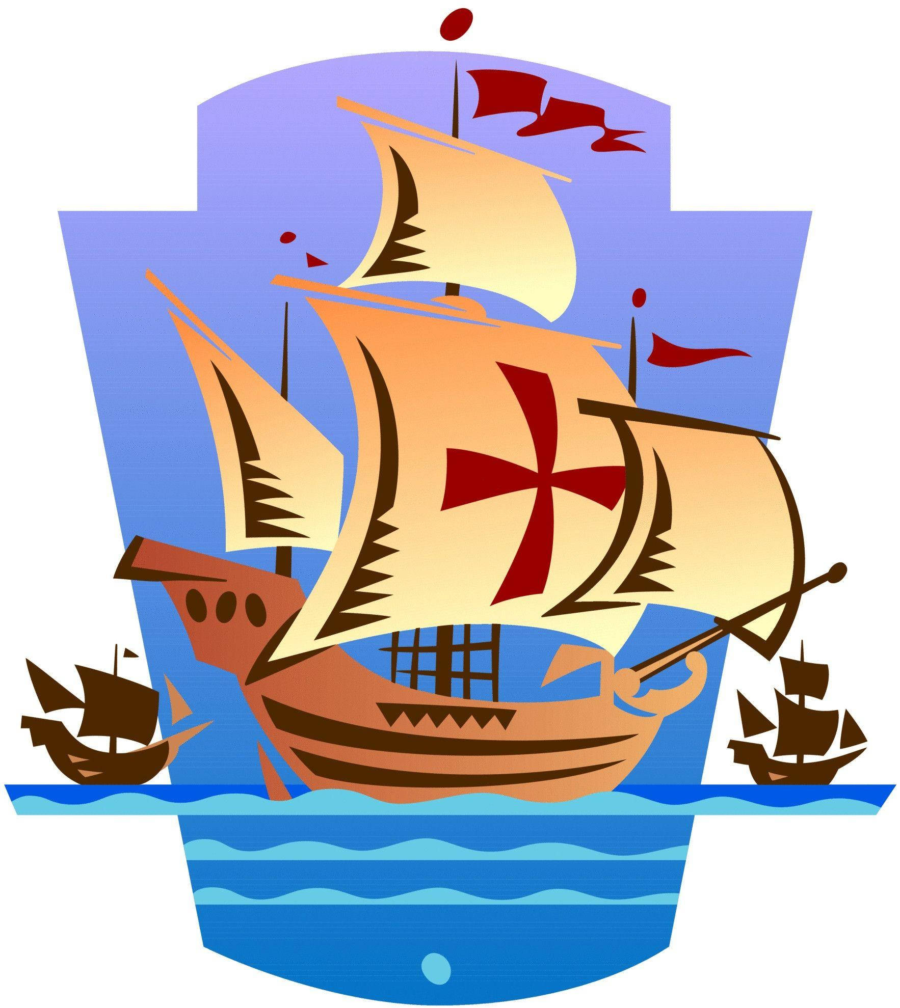 Columbus Dag Skib Digital Tegning Wallpapers